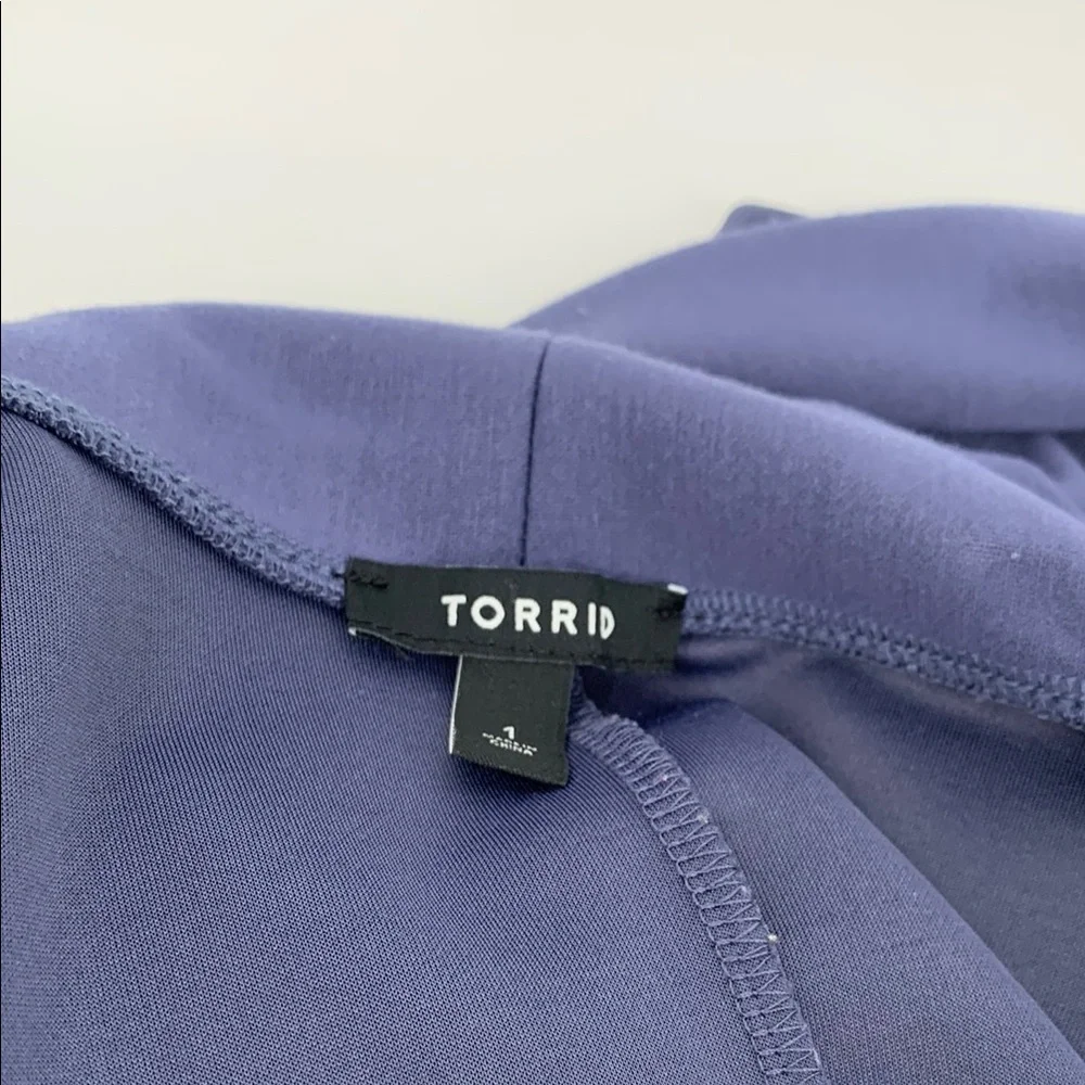 Torrid Studio Cupro open front cardigan blue purple cozy wrinkle resistant 1X